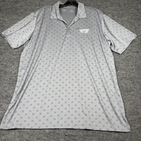 Antigua Other - Antigua Mens Golf Polo Shirt Gray XL Embroidered Bear Logo Short Sleeve